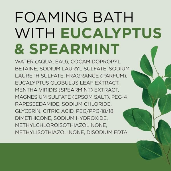 Dr Teal's Foaming Bath with Pure Epsom Salt, Relax & Relief with Eucalyptus & Spearmint, 34 fl oz (Pack of 4)