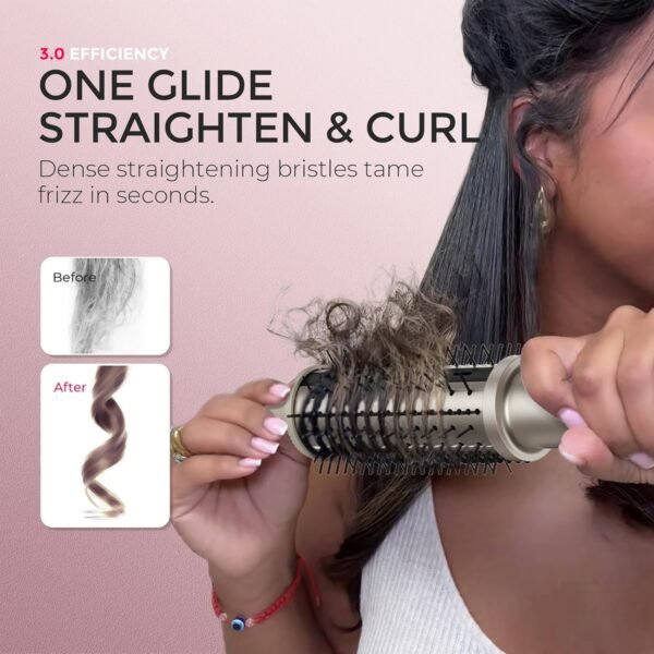 81D7c9Whu7L._AC_SL1500_.jpg TYMO StyluxPro Thermal Brush Curling Brush - 800M Ionic Heated Round Volumizer with 3D Straightener Teeth, 20% Larger Barrel for Faster Blowout, 5-Temp, Travel Dual Voltage, Salon Styler, 1.5 Inch