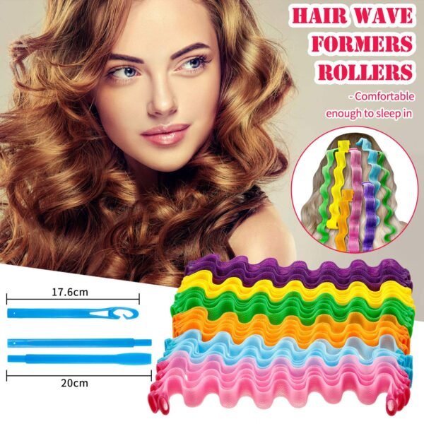 81DCKKoHWQL._SL1500_.jpg 30 Pieces Heatless Waves Curlers Spiral Curls Styling Kit No Heat Hair Waver Spiral Curlers Rollers with 2 Pieces Styling Hooks for Most Hairstyles (55 cm)