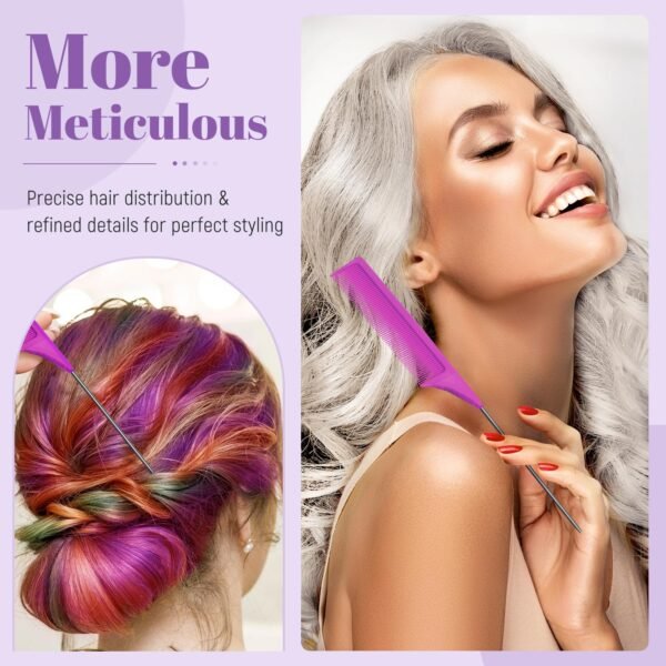 Wig Brush Comb Set, 6pcs Professional Styling Extension Brush Kit with Travel Size for Human and Synthetic Hair