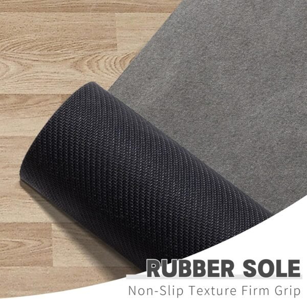 YIHOUSE Dark Grey Bath Mat Rug Sets 3 Piece,Thin Bathroom Rugs Fit Non Slip Bathroom Mat Quick Dry, Absorbent Rubber Bath Mats for Bathroom Floor,Shower