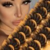 81Db2a-I7yL._SL1500_.jpg Eyelashes Mink Lashes Fluffy Natural Look False Lashes Wispy Full Eye Lashes 8D 20 mm Long D Curl Strip Eyelashes Pack 10 Pairs Reusable Fake Eyelashes That Look Like Extensions by Goddvenus