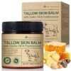 81Dc7D4IYL._SL1500_.jpg Tallow Castor Frankincense Oil Cream, Beef Tallow for Skin Care with Castor & Frankincense Oil Balm, Moisturising Cream for Face & Body for Sensitive and Dry Skin, Anti-Ageing 4.2 Fl Oz