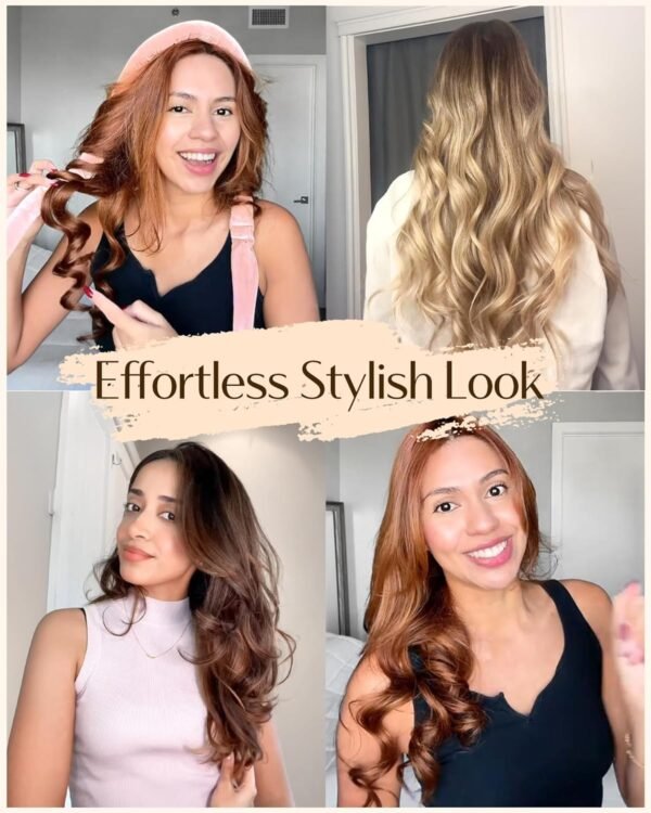 81DdIHfM6FL._SL1500_.jpg Yanibest Heatless Hair Curler, No Heat Hair Curlers to Sleep in, Super Soft Ribbon Wrap for Long Hair, Overnight Heatless Curling Set with Scrunchies and Clip, for All Hair types