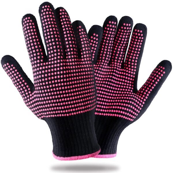 81DtQs6rr4L._SL1500_.jpg Teenitor 2 Pcs Heat Resistant Gloves With Silicone Bumps, Professional Heat Proof Glove Mitts For Hair Styling Curling Iron Wand Flat Iron Hot-Air Brushes Sublimation Gloves Rose Red
