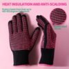 81E-Ub6FGmL._SL1500_.jpg Teenitor 2 Pcs Heat Resistant Gloves With Silicone Bumps, Professional Heat Proof Glove Mitts For Hair Styling Curling Iron Wand Flat Iron Hot-Air Brushes Sublimation Gloves Rose Red