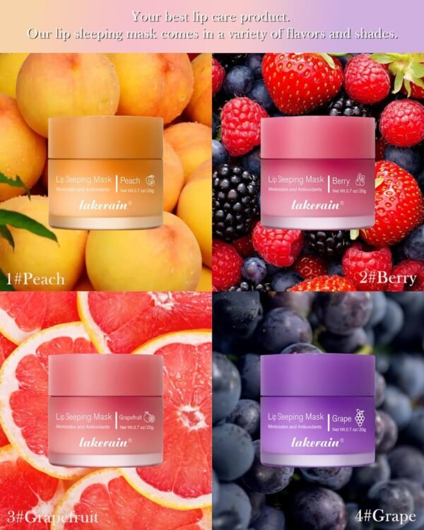 81E55gWNShL._SL1500_.jpg Sleeping Lip Mask, Overnight Hydrating & Prevention Dry and Cracked Lips Scrubs Exfoliator Moisturizer, Ultra-Nourishing Lip Sleeping Mask with Wand, Lip Care Therapy Treatment for Women-03#Grapefruit