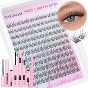 81E8WIZuU0L._SL1200_.jpg Wispy Lash Clusters Kit Natural Lash Extension Kit 9-12MM Cluster Eyelash Extensions Kit DIY Eyelash Extension Kit Individual Lashes Clusters Eyelash Extension with Lash Remover by TNFVLONEINS