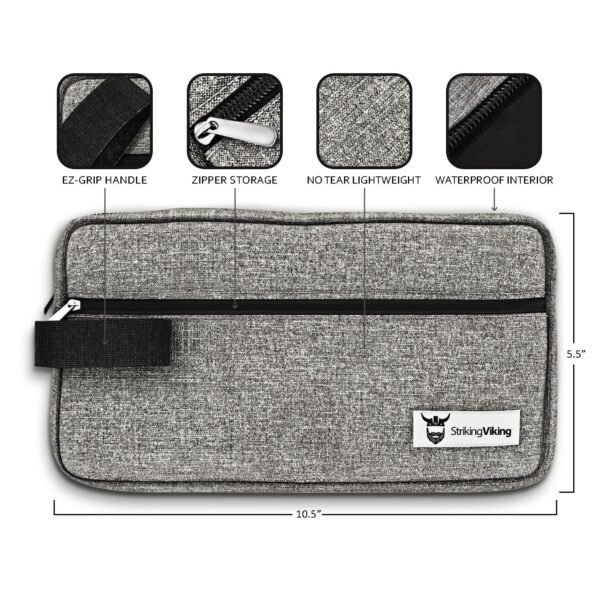 Striking Viking Grooming Kit - Premium Care Products for Men with Beard Shampoo, Oil, Balm Butter, Brush, Wooden Comb, Mustache Scissors & Toiletry Bag