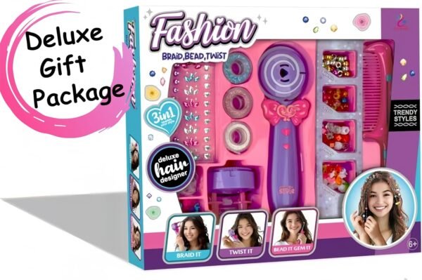 81ELzv6qpYL._AC_SL1500_.jpg Automatic Hair Braider for Girls, Hair Braider Toys Hair Beads forGirls, Kids Hair Styling Kit Girls Hair Braider Tool, DIY Hair Salon Toys for Girls - Deluxe Package,AA Battery not Included