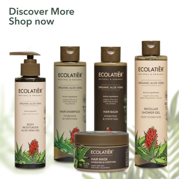 Aloe Vera Hair Mask with Organic Aloe Vera for Hair – Hydrating & Fortifying, 96.9% Natural, Vegan, Deep Treatment for Damaged, Dry & Curly Hair, Shea Butter & Rice Proteins, 8.5 Fl Oz