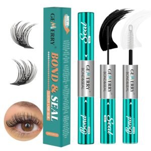 GEMERRY Lash Bond and Seal Waterproof Sensitive Eyes-Friendly Lash Cluster Glue New Upgraded Formula 12 ml Strong Hold Eyelash Glue for Self Use at Home