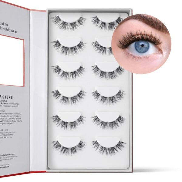 81FEPns77L._SL1500_.jpg Sweetheart Doll-Eyed Lash Clusters for Women, Salon Quality At Home Eyelashes Extension Kit, 6 Lash Sets, No Lash Glue Included