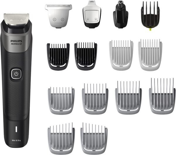 Philips Norelco Multigroom Series 5000 18 Piece, Beard Face, Hair, Body and Intimate Hair Trimmer for Men - NO BLADE OIL MG5910/49