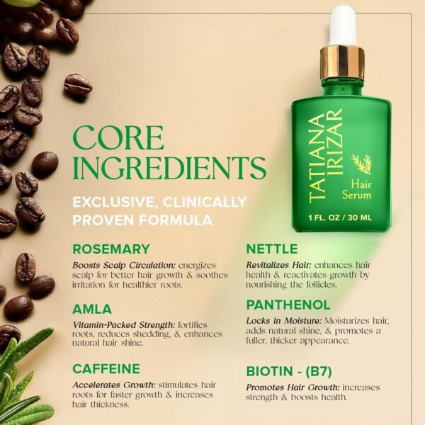 Hair Serum for Hair Growth Serum Women Made in USA - Scalp Serum for Hair Growth Non-Greasy Rosemary & Amla Hair Care - Natural 1 Fl.Oz Hair Loss Treatments for Women Regrowth Treatment