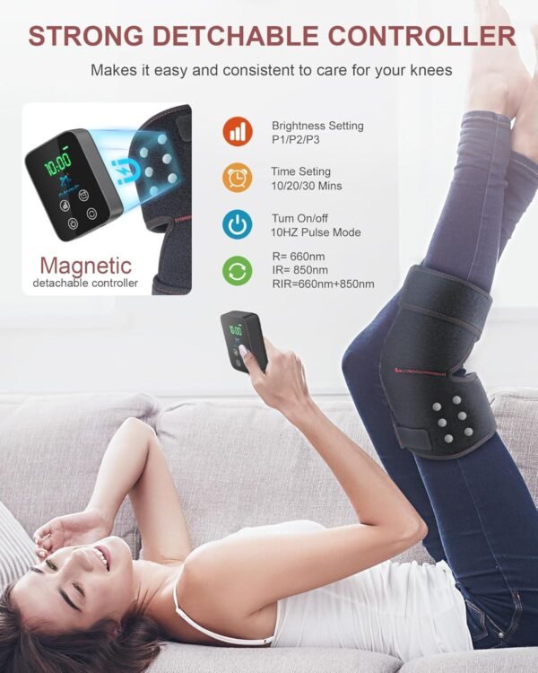 Red Light Therapy for Knee, Astarexin 72 LED Knee Wrap 3000mAh Rechargeable, Cordless Infrared Light Therapy Knee Brace Therapy Pad for Knee Shoulder Elbow Joint Relief, FSA or HSA Eligible