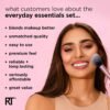 Real Techniques 5 Piece Everyday Essentials Makeup Brush Set, Includes 4 Brushes & Makeup Sponge, For Foundation, Blush, Bronzer, Contour, Eyeshadow, & Powder, Travel Gift Set, Cruelty-Free & Vegan