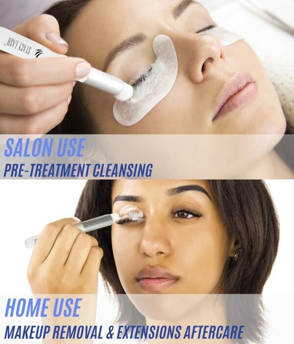 81FY-sFu86L._SL1500_.jpg STACY LASH Eyelash Extension Shampoo + Brush / 1.69 fl.oz / 50ml / Eyelid Foaming Cleanser/Wash for Extensions & Natural Lashes/Safe Makeup Remover/Supplies for Professional & Home Use