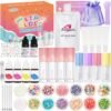 DIY Lip Gloss Making Kit - All-in-One to Make Your Own Lip Care Gloss Set with Clear Base, Pigments, Glitter, Tubes, Fun Creative Gift for Women Girls Makeup Lovers in Christmas Birthdays