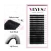 VEYES INC Cashmere Luxe Lashes - Tapered Tips Volume Lash Extension Trays B/C/CC/D/M/J Curl, 0.03-0.05, 8-17mm | Matte Black Professional Eyelash Supplies for Lash Techs (0.03 D 8-16mm)