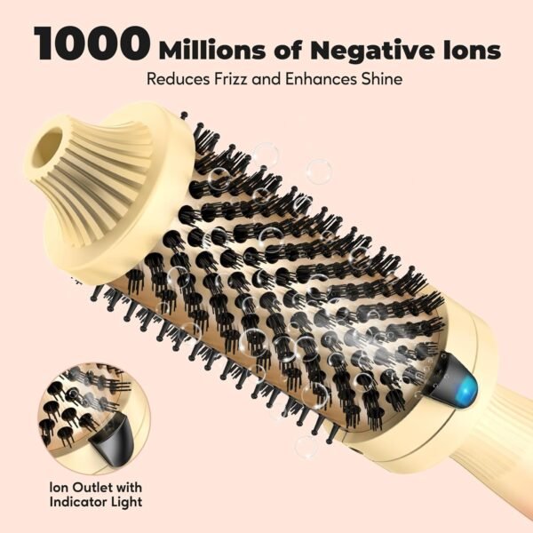 1.77-Inch Thermal Brush - Ceramic Ionic Heated Round Brush for 90's Full-Bodied Style, Volumizing, Smooth Hair & Natural Curls, Dual MCH Heating, Digital Display, 9 Temperature, Dual Voltage