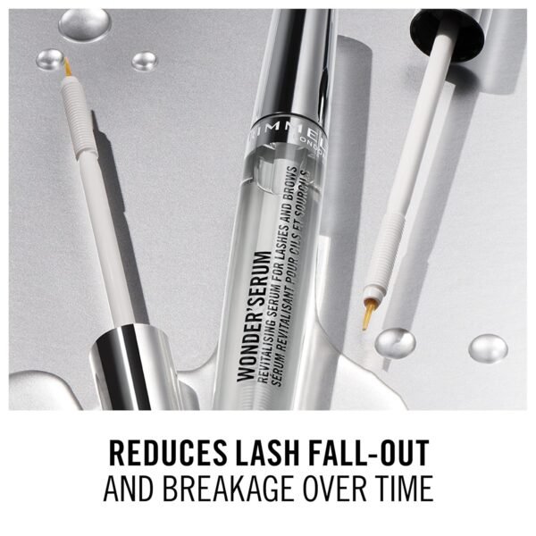 81Gm8EicsXL._SL1500_.jpg Rimmel Wonder’Serum Lash and Brow Serum, Stimulates Lash Growth, Strengthens Lashes, Mess-Free Application, 100, Clear, 0.37oz