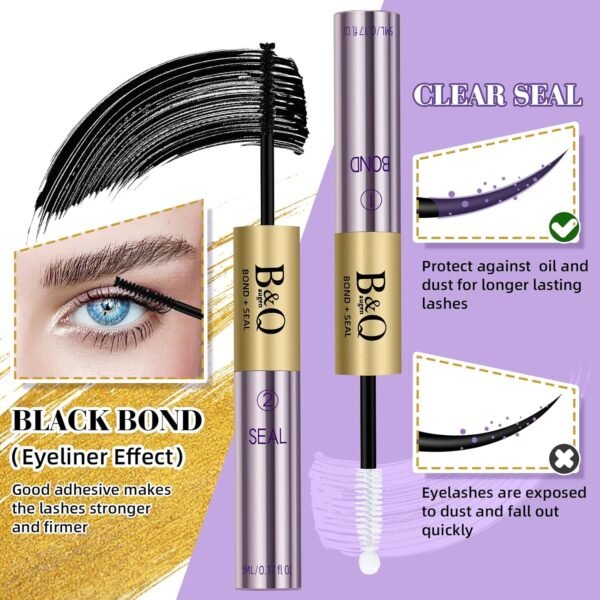 81H4ovKjtaL._SL1500_.jpg Lash Bond and Seal 10ML Cluster Lash Glue Bond and Seal Glue Waterproof Long Lasting Mascara Wand Lash Extension Bond and Seal Strong Hold 2 in 1 Bond and Seal ?Black Bond and Seal,10ML?