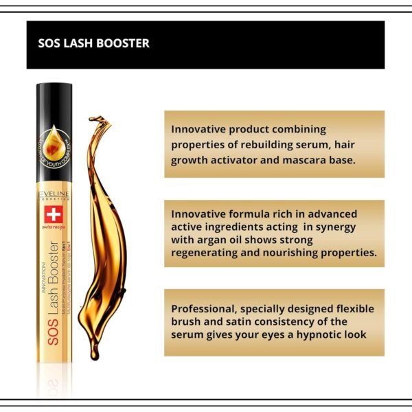 81HAmGRFShL._SL1500_.jpg EVELINE COSMETICS Lash Booster with Argan Oil - Eyelash Serum - Doubles Volume, Extends & Strengthens - Multi Colored