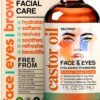 81HK36qdiqL._SL1500_.jpg Organic Castor Oil For Face Moisturizer, Eyes, Eyelashes, Eyebrows, Wrinkles with Jojoba, Rosehip, Grapeseed, Squalane, Palmarosa, Bergamot and Vitamin E for Gentle Skin, Men & Women 1oz