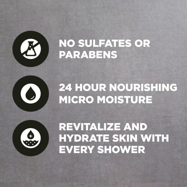 DOVE MEN + CARE Purifying Charcoal + Clay Body and Face Wash with 24-Hour Nourishing Micromoisture Technology Body Wash for Men, 13.5 oz