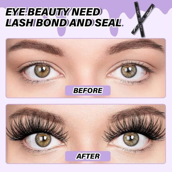 81Hx80i3YOL._SL1500_.jpg Lash Bond and Seal Waterproof 10ML Eyelash Bond and Seal Lash Glue for Lash Clusters 72 Hours Black Lash Glue and Bond Super Strong Lash Extension Bond and Seal Long Lasting (NewST-HEI New)