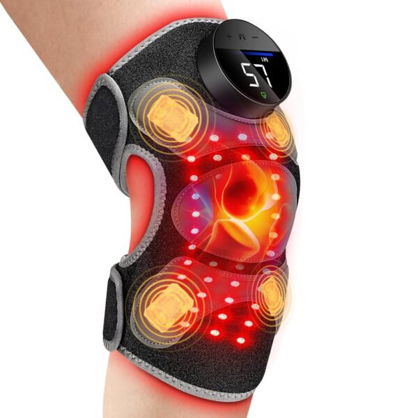 Upgraded 2.0 Red Light Therapy Knee Brace - Knee Massager with 4 Vibration Areas,Wireless Controller,FSA HSA Eligible Near Infrared Red Light Therapy Heated Device for Knee Elbow Shoulder Pain
