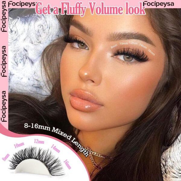 Volume Lash Extension Mink Thick Cluster Eyelash Extensions 10-18mm Lash Clusters Individual Lash Extensions DIY Clusters Lashes Extension at Home by Focipeysa (300pcs-70P+80P+90P 10-18mm)