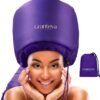 81IaeVofqL._AC_SL1500_.jpg Bonnet Hair Dryer w/A Headband Integrated That Reduces Heat Around Ears & Neck - Diffuser Cap for Hair Dryer Curly Hair, Speeds Up Drying Time, Deep Conditioning at Home - Large (Purple)