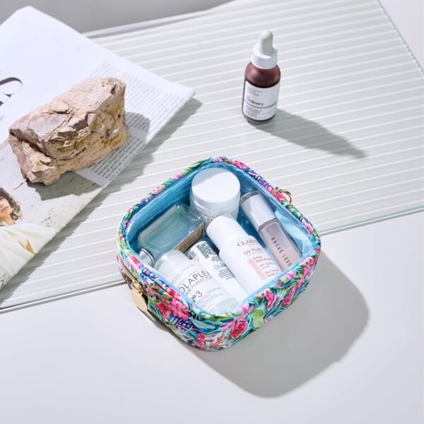 Yarnic Small Makeup Bag Clear Cosmetic Bag for Purse, Mini Makeup Travel Case, Travel Essentials for Women, 2 Pack, Tropical