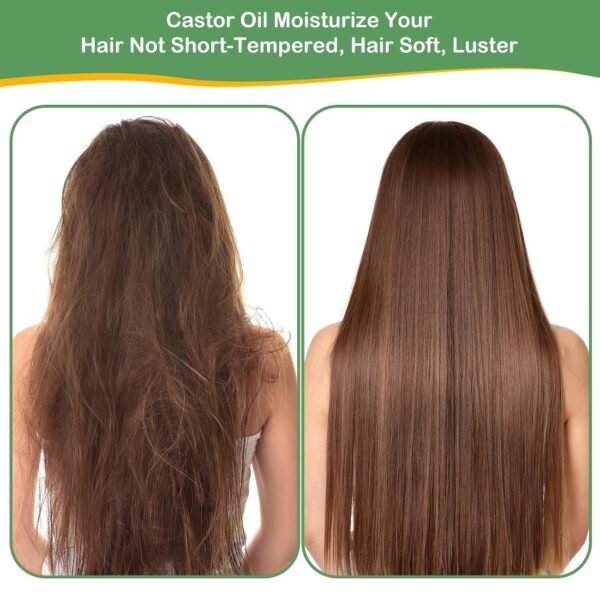 81IkB5hJ0L._SL1500_.jpg USDA Organic Castor Oil 8 fl oz - Cold Pressed, Hexane Free, Unrefined for Hair Growth, Eyelash & Skin Care | 100% Pure Natural Castor Seed Oil in Glass Bottle