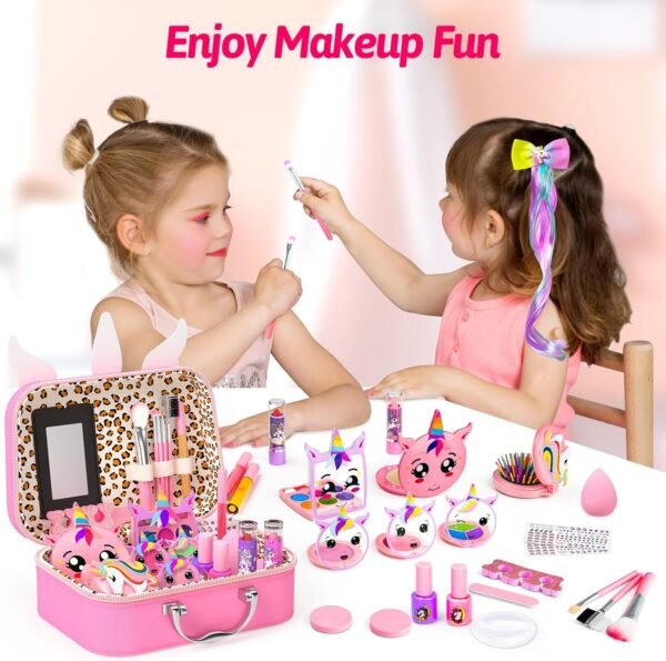 Kids Makeup Kit for Girl - Kids Washable Makeup Girls Toys with Cosmetic Case, Real Girl Makeup Sets for Kid Children Christmas Birthday Gifts Toys for 3 4 5 6 7 8-12 Year Old Girls