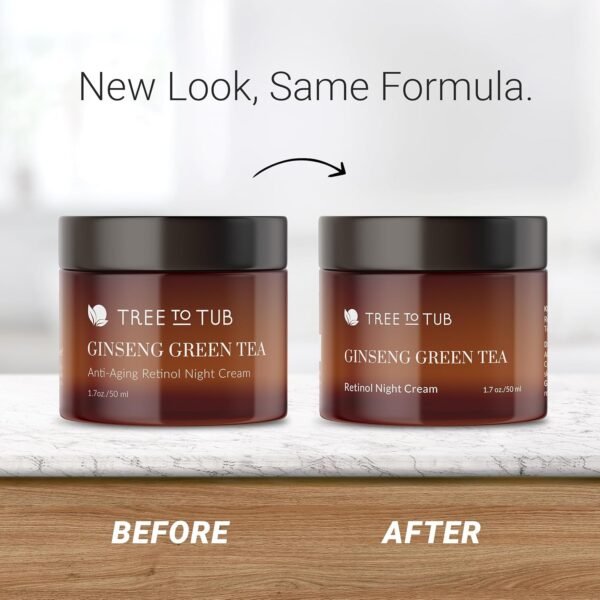 81J0T0gLk0L._SL1500_.jpg Tree to Tub Retinol Anti Aging Face Moisturizer for Dry & Sensitive Skin - Anti Wrinkle Hyaluronic Acid Facial Moisturizer, Vitamin A & E Night Cream for Women & Men w/Organic Aloe, Natural Ginseng
