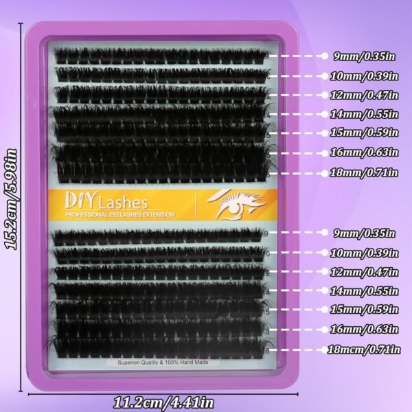 C Curl Lash Clusters Extensions 280 Pcs Individual Eye lash Clusters 100D Cluster Eyelash Lashes Wispy Clusters Lashes Makeup at Home - DIY Lash Extension Kit for Self Application (9-18MM) Mix