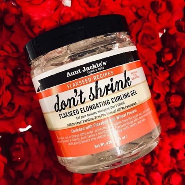 81JAqEbZ4rL._SL1500_.jpg Aunt Jackie's Flaxseed Recipes Don't Shrink Elongating Hair Curling Gel for Natural Curls, Coils and Waves, Helps Prevent Dryness and Flaking, 15 oz