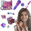 81JB8mjyeL._AC_SL1500_.jpg Automatic Hair Braider for Girls, Hair Braider Toys Hair Beads forGirls, Kids Hair Styling Kit Girls Hair Braider Tool, DIY Hair Salon Toys for Girls - Deluxe Package,AA Battery not Included