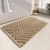 Bathroom Floor Mat,Boho Bath Rug,Super Absorbent Bath Mat,Bathroom Rugs Non Slip Washable, Quick Dry Shower Mats, Ultra Soft Bath Mat Towel,Brown,18"*30"