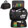 81Jetvzp64L._SL1500_.jpg BAFASO Large Capacity Hairdresser Bag with Adjustable Dividers, Travel Barber Case Holds Various Hair Cutting Tools (NO ACCESSORIES), Black