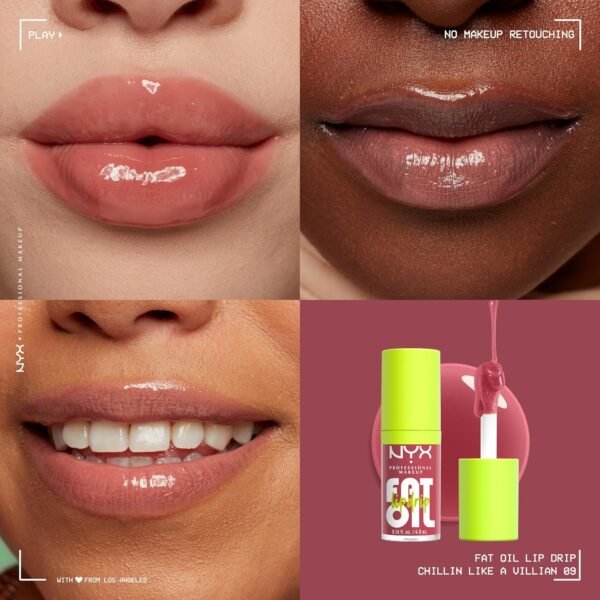 81JfYCVRTfL._SL1500_.jpg NYX PROFESSIONAL MAKEUP Fat Oil Lip Drip, Moisturizing, Shiny and Vegan Tinted Lip Gloss - Chillin Like a Villain (Pale Dusty Rose)