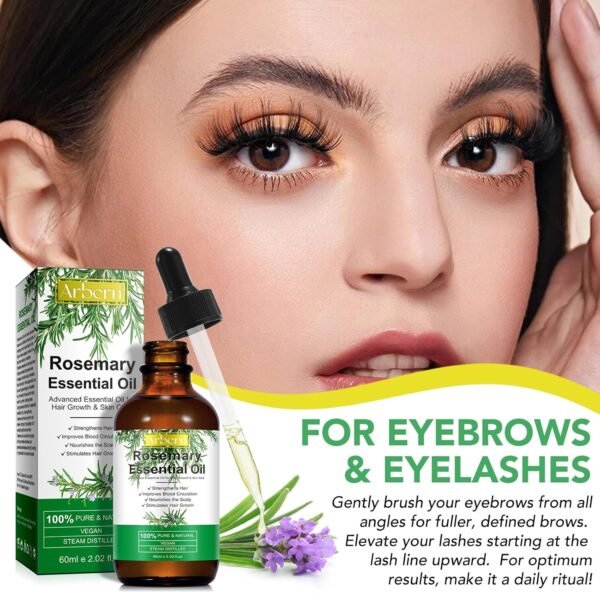 81JggsQ7Y9L._SL1500_.jpg 2 Pack Organic Rosemary Oil for Hair Growth,100% Pure Rosemary Essential Oil for Eyebrow and Eyelash Nourishes The Scalp