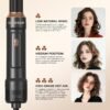 6 in ONE Blow Dryer Brush,Air Curling Iron Round Brush for Blow Out 800W,Ionic Hair Dryer Brush for Women, Blowout Brush Air Styler Curler (Black Gold)