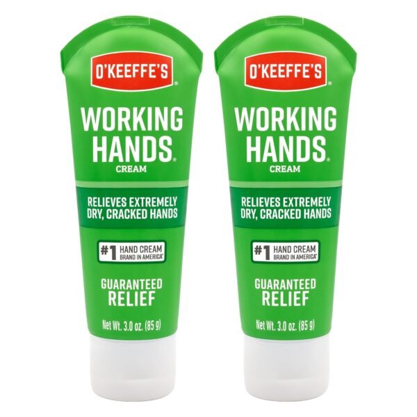 O'Keeffe's Working Hands Hand Cream for Extreme Dryness - 3 oz Tube (2 Pack) - Repairing Skincare for Cracked, Dry Hands