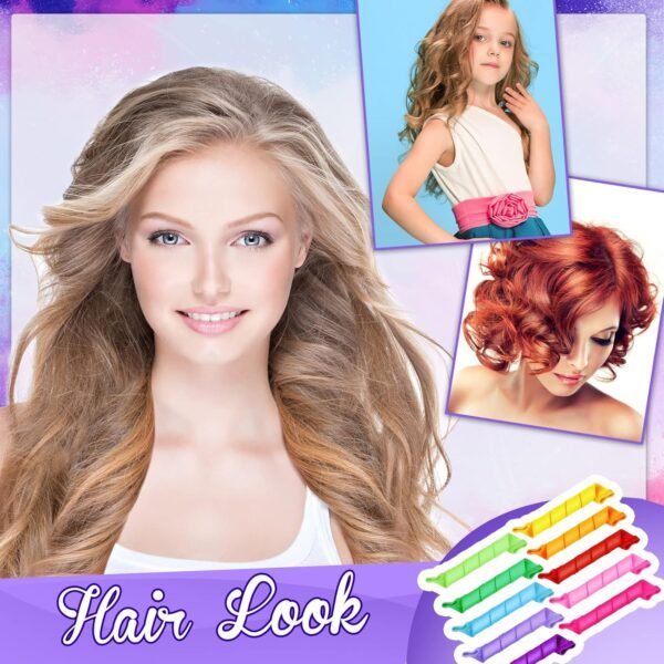 81JtlZwdEiL._SL1500_.jpg Yilloog 40 Pieces Hair Curlers Kit Heatless Spiral Curlers Tools with 2 Styling Hooks and 1 Storage Bag Multicolor Magic Curls Rollers for Women Long Medium Short Hair Classic Style