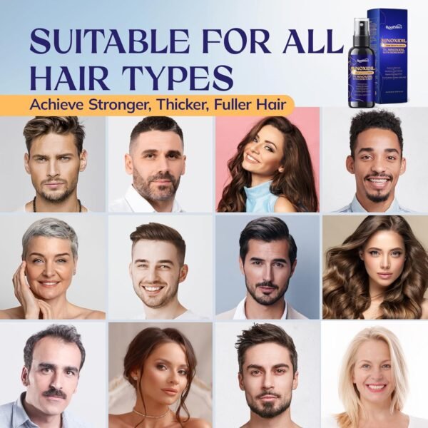5% Minoxidil Hair Growth for Men and Women: Extra Strength Minoxidil Hair Loss Treatment Serum with Rosemary for Faster Stronger Thicker Hair Growth 60ML