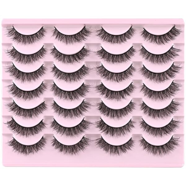 81KgeVijUL._SL1500_.jpg FARRED Natural Lashes Short Eyelashes Wispy False Mink Lash Pack 14 Pair Natural Look Fluffy Cat Eye Strip Eyelash Small Fake Lashes Full Pestañas Sets for MUA and Beginners Daily Makeup (F1 | 8-14mm)